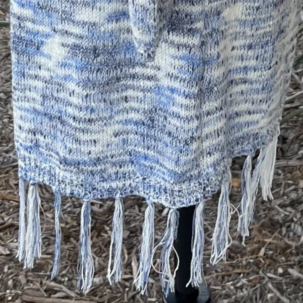 Mudd Blue & White Open Cardigan With Hood Girls Size 16 - Picture 8 of 16
